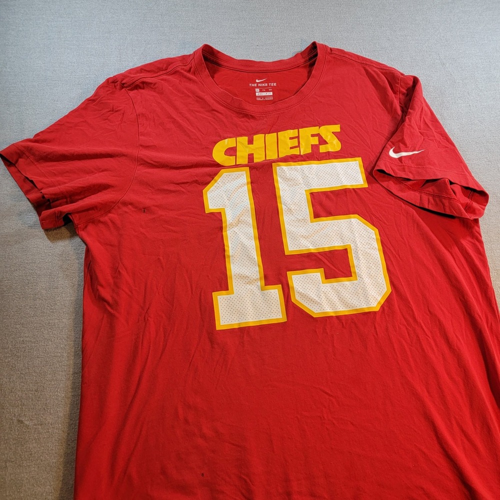 Nike Kansas City Chiefs Mens XXL Red Good Patrick Mahomes 15 Dri-FIT Tee 773